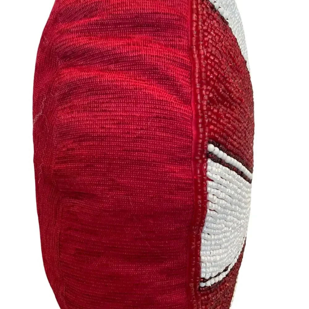Beaded Christmas Peppermint Candy Pillow 15in Holiday Decor by Peppermint Square